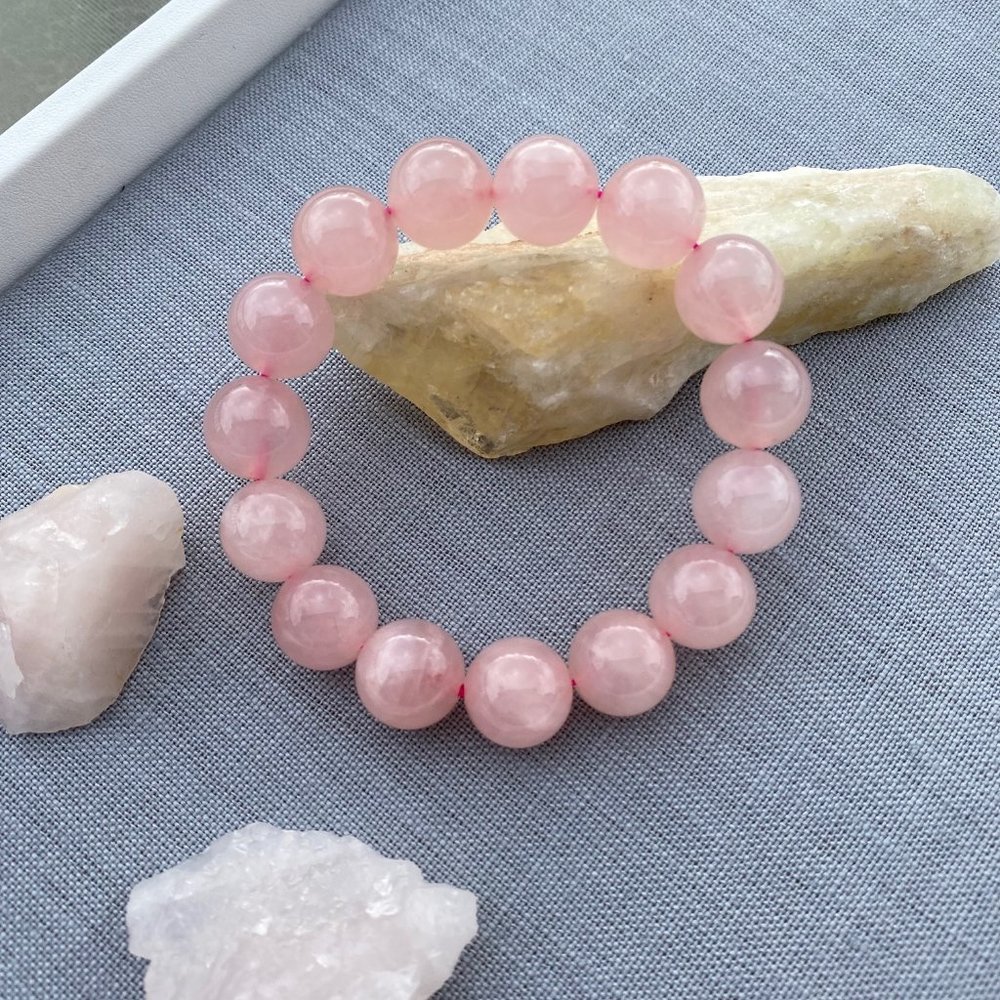 Crystalbabyhkyyc 🔮14mm high quality Rose Quartz Bracelets